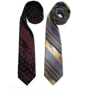 Sears Men's Neck Tie Vintage Burgundy Gold 2 Funky Hip Fashion MOD 70s